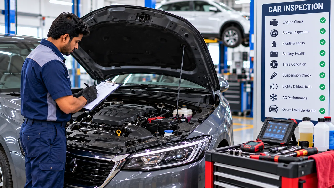 Vehicle inspection at Harshith Motors